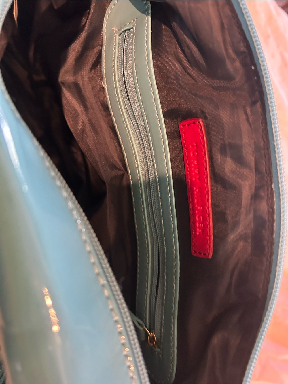 Fabulous Tommy Hilfiger baby blue Patent Satchel- excellent condition. - Picture 8 of 9